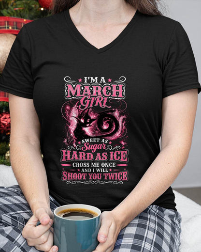 MARCH GIRL – "SWEET AS SUGAR - HARD AS ICE" – PINK VERSION – T-SHIRT FOR WOMEN – TIEN03 (SKU2607-325-03)