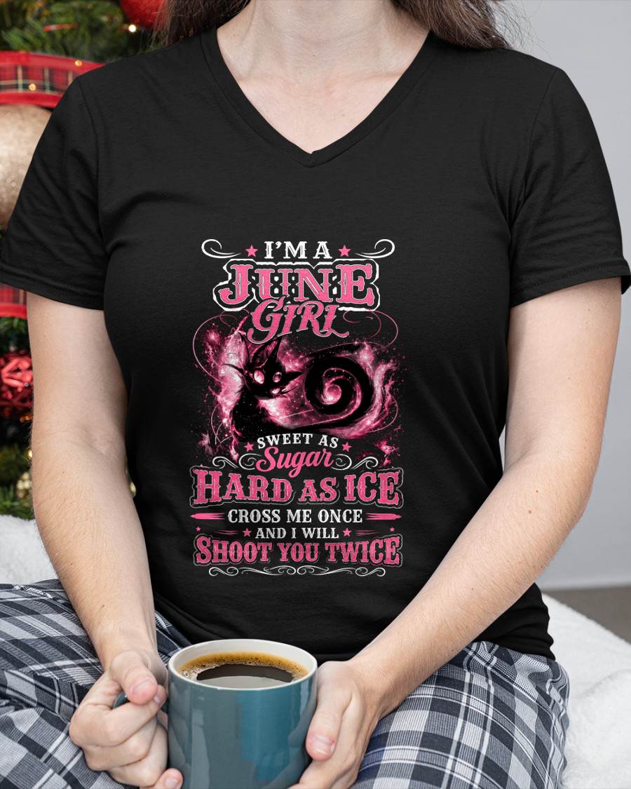 JUNE GIRL – "SWEET AS SUGAR - HARD AS ICE" – PINK VERSION – T-SHIRT FOR WOMEN – TIEN06 (SKU2607-325-06)