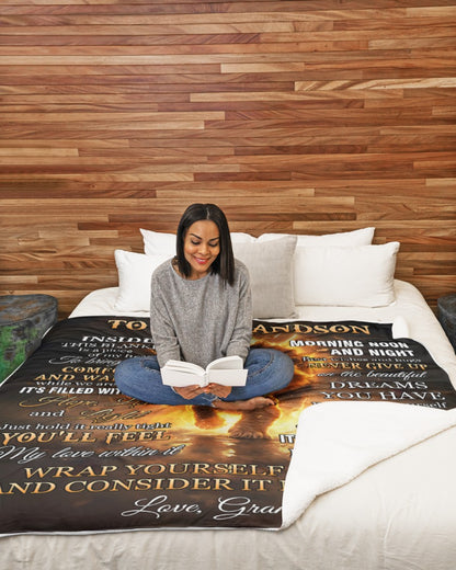 Special Gift For Your Grandson Blanket - From Grandma (SKUB12-133)