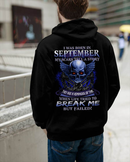 I WAS BORN IN SEPTEMBER MY SCARS TELL A STORY - T-SHIRT FOR MAN - DOAN09 (SKU08-68-09)