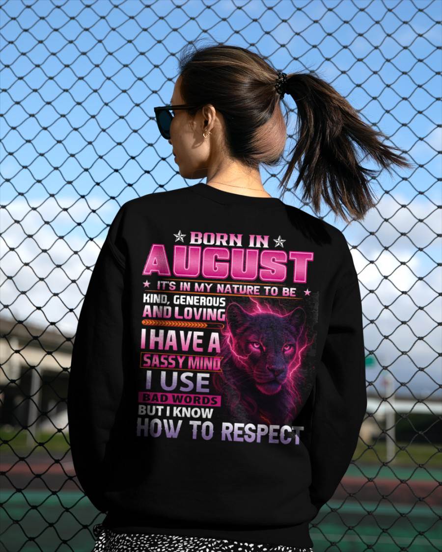 Born In August – T-Shirt For Woman – DOAN08 (SKU09-24-08)
