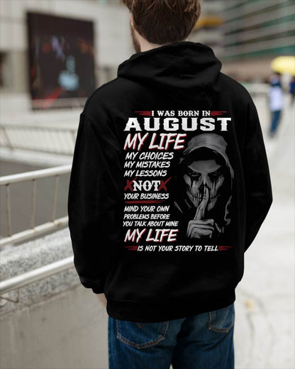 I WAS BORN IN AUGUST - T-SHIRT FOR MAN - DOAN08 (SKU08-36-08)