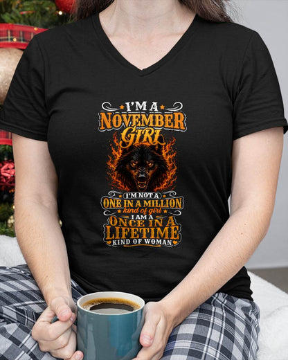 NOVEMBER – "I AM A ONCE IN A LIFETIME KIND OF WOMAN" – YELLOW VERSION – T – SHIRT FOR WOMEN – TIEN11 (SKU2607-327-11)