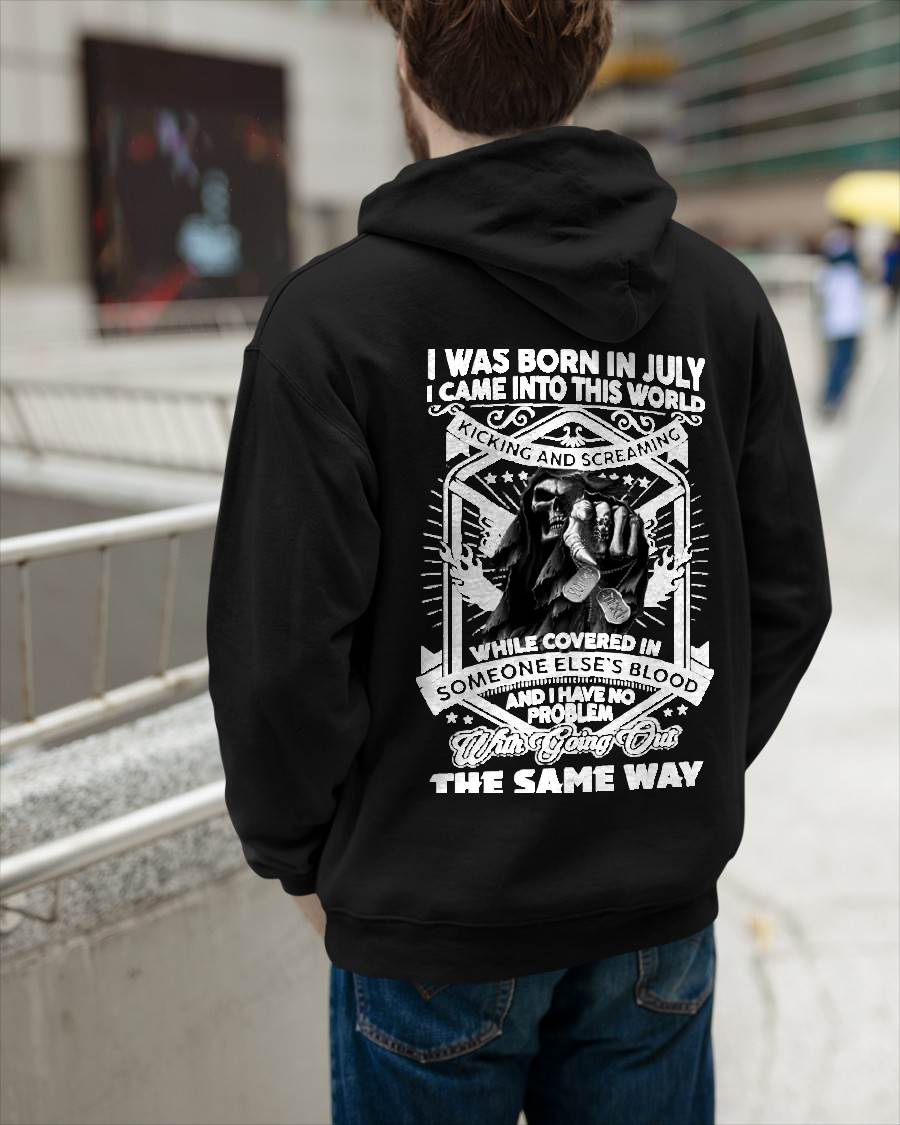 "I CAME INTO THIS WORLD WITH KICKING AND SCREAMING" – COOL T - SHIRT FOR MEN – TIEN07 (SKU2605-395-07)