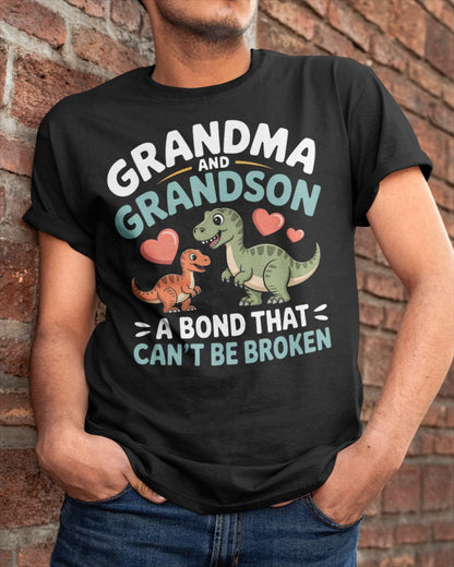GRANDMA AND GRANDSON A BOND THAT CAN'T BE BROKEN DINOSAUR UNISEX T-SHIRT - TIEN00 (SKU-GMS5)