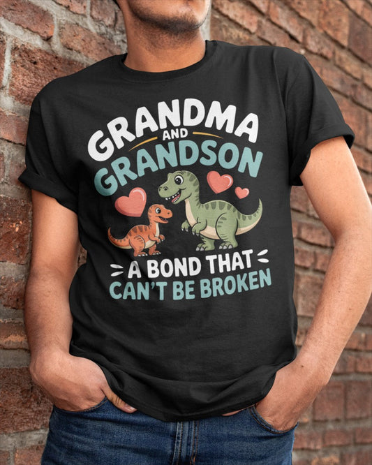 GRANDMA AND GRANDSON A BOND THAT CAN'T BE BROKEN DINOSAUR UNISEX T-SHIRT - TIEN00 (SKU-GMS5)