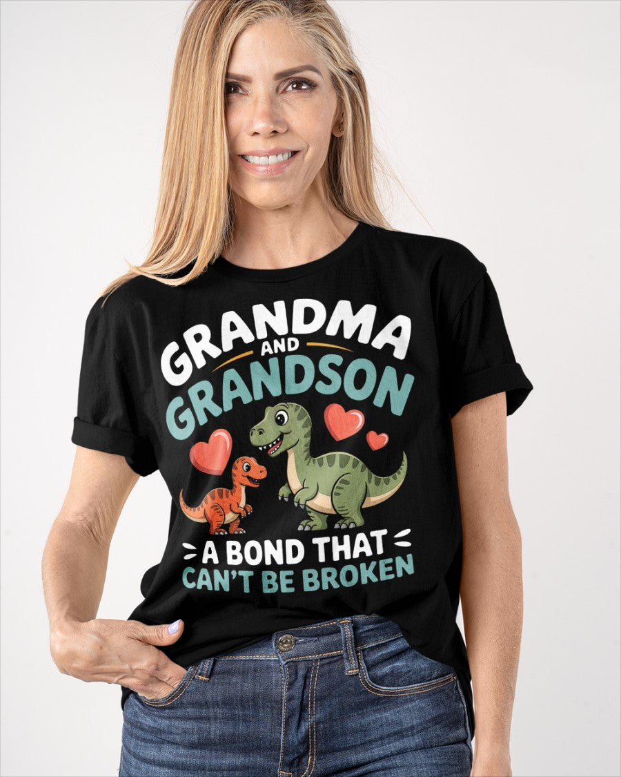 GRANDMA AND GRANDSON A BOND THAT CAN'T BE BROKEN DINOSAUR UNISEX T-SHIRT - TIEN00 (SKU-GMS5)
