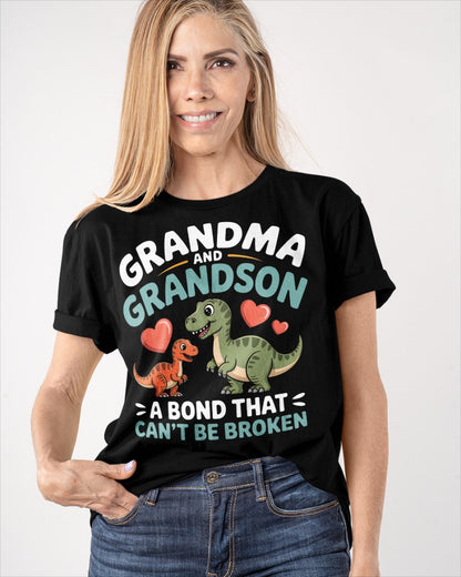 GRANDMA AND GRANDSON A BOND THAT CAN'T BE BROKEN DINOSAUR UNISEX T-SHIRT - TIEN00 (SKU-GMS5)