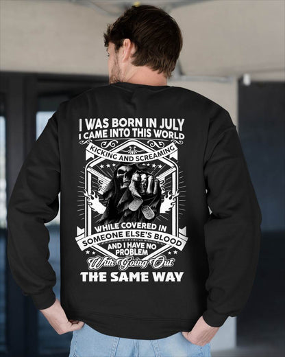 "I CAME INTO THIS WORLD WITH KICKING AND SCREAMING" – COOL T - SHIRT FOR MEN – TIEN07 (SKU2605-395-07)