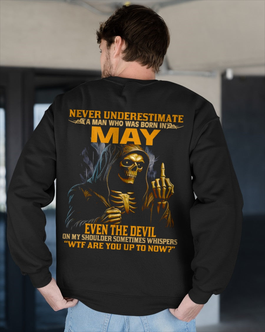 NEVER UNDERESTIMATE A MAN WHO WAS BORN IN MAY - TIEN05 male (SKU12-276-05)