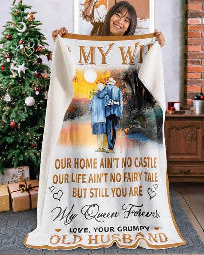 SPECIAL BLANKET TO YOUR WIFE - A WARM HUG FROM HUSBAND - TIEN00 (SKU2607-309)