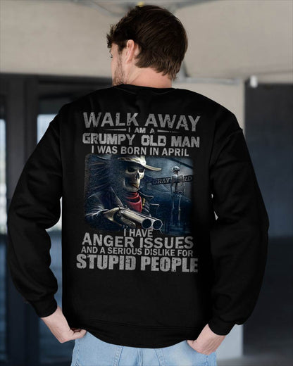 APRIL - WALK AWAY I AM A GRUMPY OLD MAN - T-SHIRT FOR MAN - DOAN04 (SKU08-29-04)