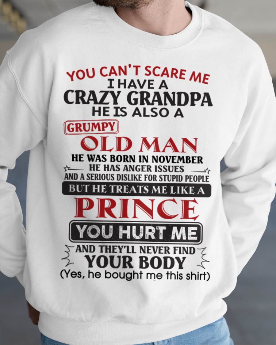 November – You Can’t Scare Me I Have A Crazy Grandpa – Gift For Grandson And Granddaughter From Grandpa – DOAN11 (SKU10-186-11)