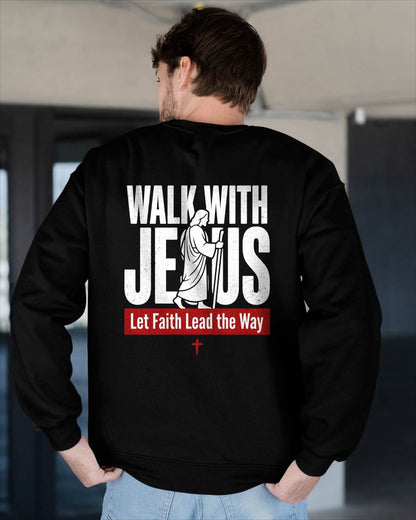 WALKING WITH JESUS - CHRISTIAN T-SHIRT - FOR MEN tien00 (SKU2608-128)