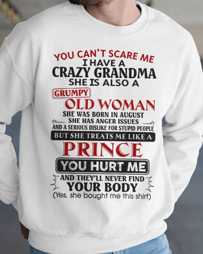 August – You Can’t Scare Me I Have A Crazy Grandma – Gift For Grandson And Granddaughter From Grandma – DOAN08 (SKU11-41-08)