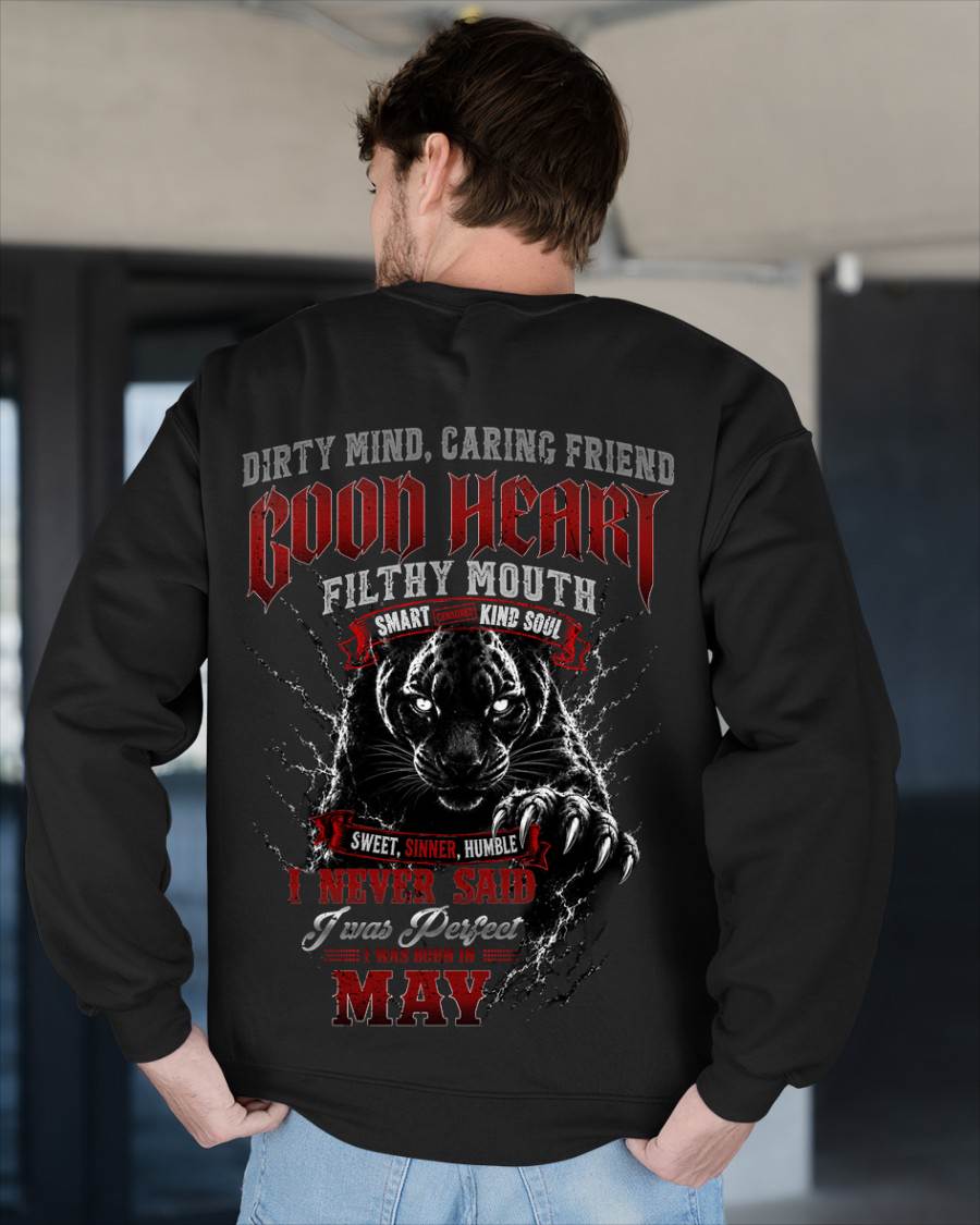 "GOOD HEART BUT FILTHY MOUTH - I NEVER SAID I WAS PERFECT" –  COOL T - SHIRT FOR MEN – TIEN05 (SKU2606-120-05)