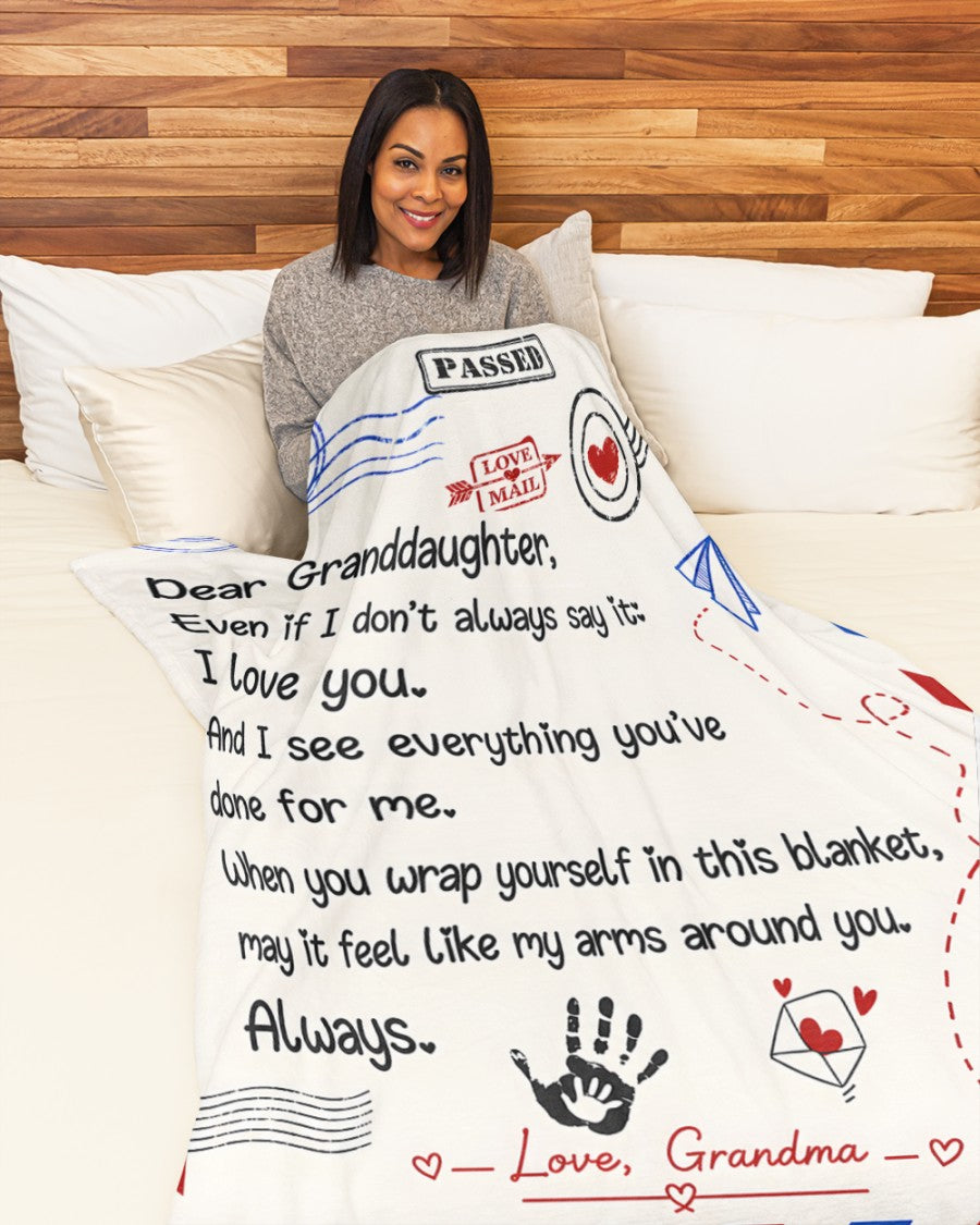 SPECIAL BLANKET TO YOUR GRANDDAUGHTER - A WARM HUG FROM GRANDMA - TIEN00 (SKU2608-312)