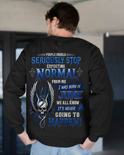 "STOP!! EXPECTING NORMAL FROM ME - IT'S NEVER HAPPEN" –  COOL T - SHIRT FOR MEN – TIEN06 (SKU2606-172-06)