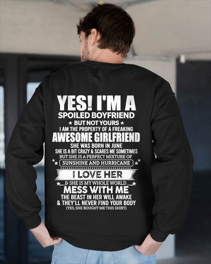 JUNE – "I HAVE A GIRLFRIEND - SHE IS SUNSHINE AND HURRICANE" –  T - SHIRT FROM WIFE – TIEN06 (SKU2606-389-06)