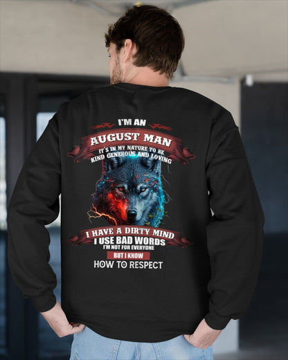 AUGUST - KNOW HOW TO RESPECT - BIRTHDAY T-SHIRT FOR MEN - TIEN08 / male (SKU12-162-08)