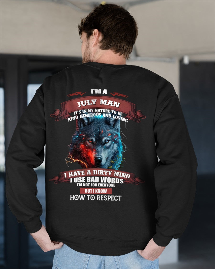 JULY - KNOW HOW TO RESPECT - BIRTHDAY T-SHIRT FOR MEN - TIEN07 / male (SKU12-162-07)