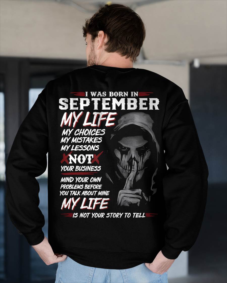 I WAS BORN IN SEPTEMBER - T-SHIRT FOR MAN - DOAN09 (SKU08-36-09)