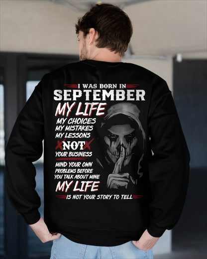 I WAS BORN IN SEPTEMBER - T-SHIRT FOR MAN - DOAN09 (SKU08-36-09)