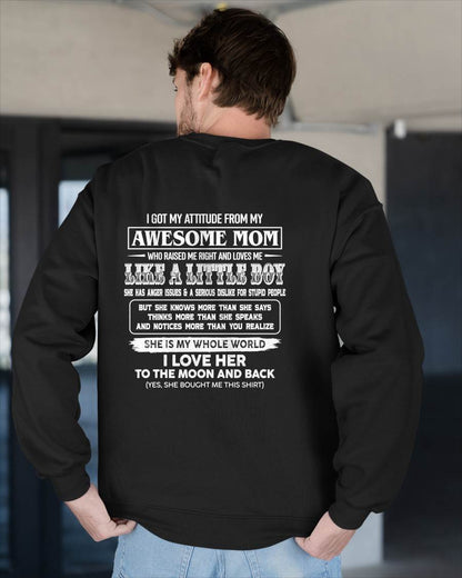 T - Shirt From Mom to Son  – "I LOVE MY MOM TO THE MOON AND THE BACK" – TIEN00 (SKU2605-32-00)