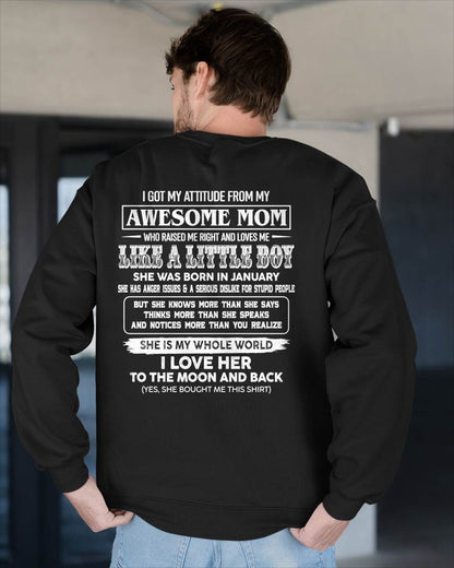 T - Shirt From Mom to Son  – "I LOVE MY MOM TO THE MOON AND THE BACK" – TIEN01 (SKU2605-32-01)