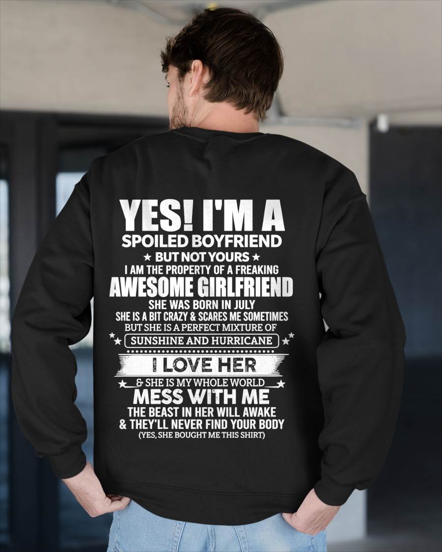 JULY – "I HAVE A GIRLFRIEND - SHE IS SUNSHINE AND HURRICANE" –  T - SHIRT FROM WIFE – TIEN07 (SKU2606-389-07)