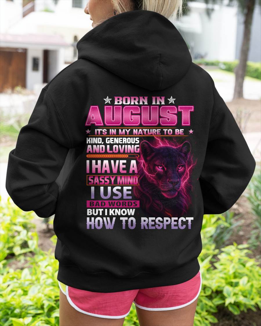 Born In August – T-Shirt For Woman – DOAN08 (SKU09-24-08)