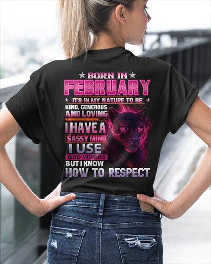 Born In February – T-Shirt For Woman – DOAN02 (SKU09-24-02)