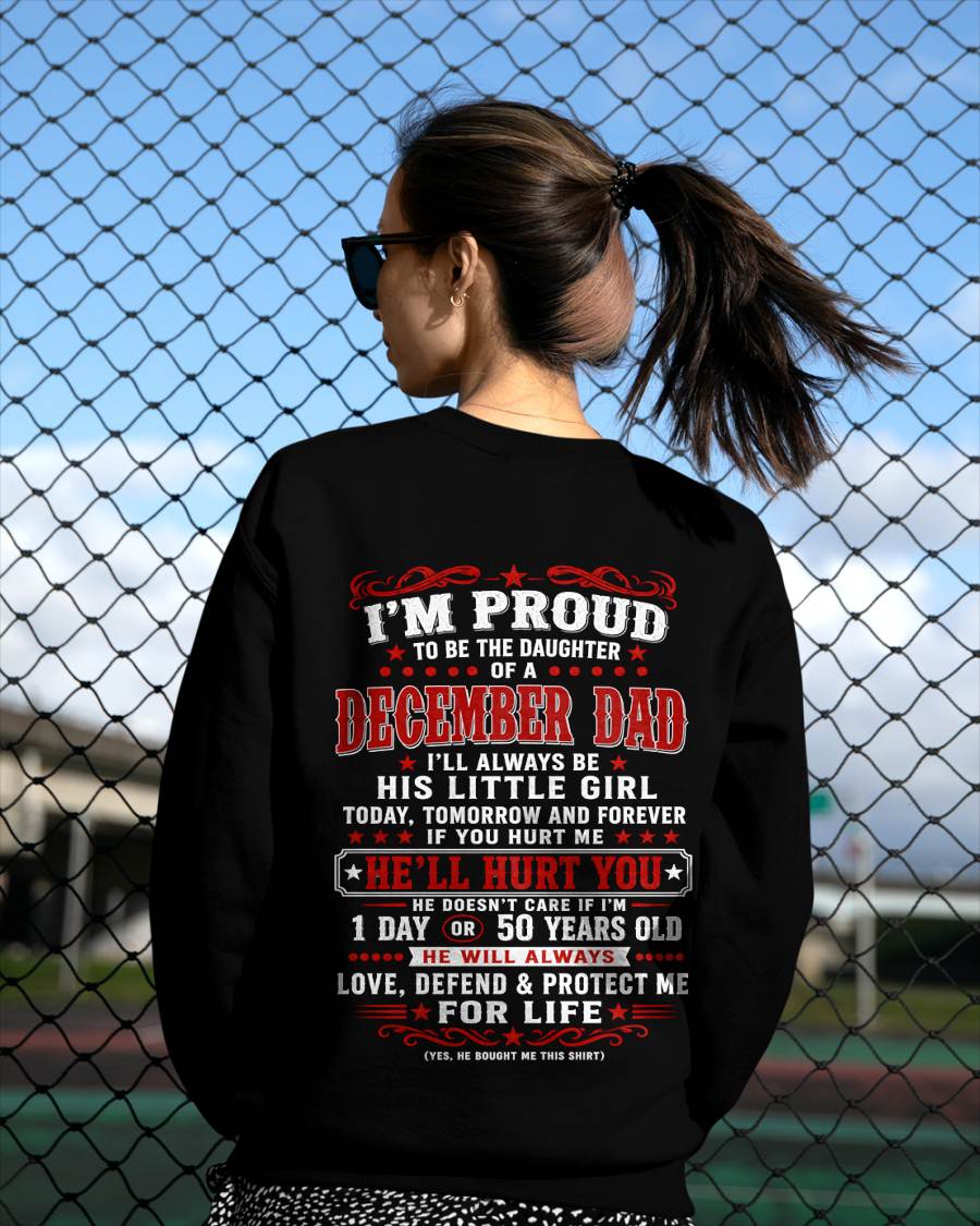 DECEMBER – "I'LL ALWAYS BE A LITTLE GIRL OF MY DAD" – RED VERSION – T – SHIRT FROM DAD – TIEN12 (SKU2608-154-12)