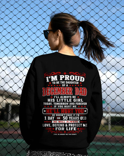 DECEMBER – "I'LL ALWAYS BE A LITTLE GIRL OF MY DAD" – RED VERSION – T – SHIRT FROM DAD – TIEN12 (SKU2608-154-12)