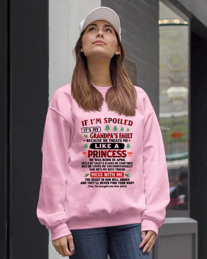 APRIL - SPOILED GRANDDAUGHTER - PERFECT CHRISTMAS GIFT FOR GRANDDAUGHTER - GIFT FROM GRANDPA - tien04 (SKU10-180-04)