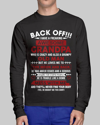 Back Off!!! I Have A Freaking Awesome Grandpa – Gift For Grandson And Granddaughter From Grandpa – DOAN00 (SKU10-153-00)