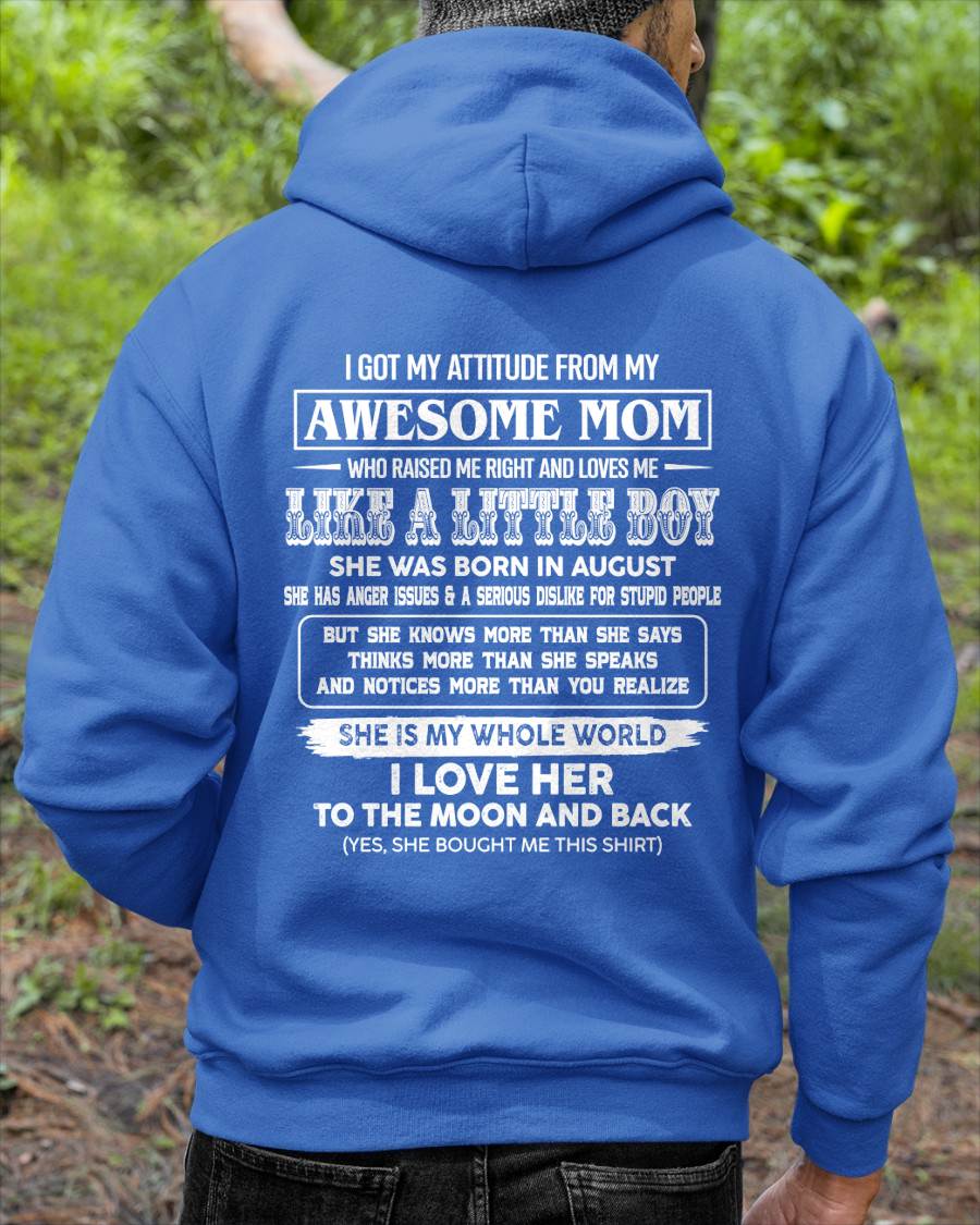 T - Shirt From Mom to Son  – "I LOVE MY MOM TO THE MOON AND THE BACK" – TIEN08(SKU2605-32-08)