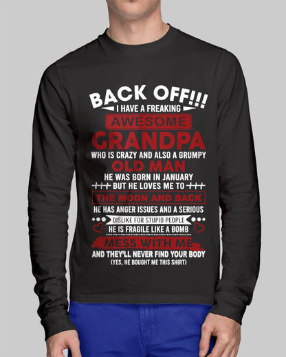 January – Back Off!!! I Have A Freaking Awesome Grandpa – Gift For Grandson And Granddaughter From Grandpa – DOAN01 (SKU10-153-01)