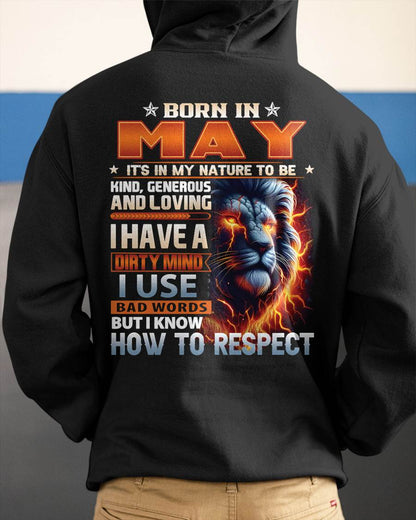 MAY - DIRTY MIND BUT KNOWS RESPECT - BIRTHDAY T-SHIRT FOR MEN - tien05 (SKU08-84-05)