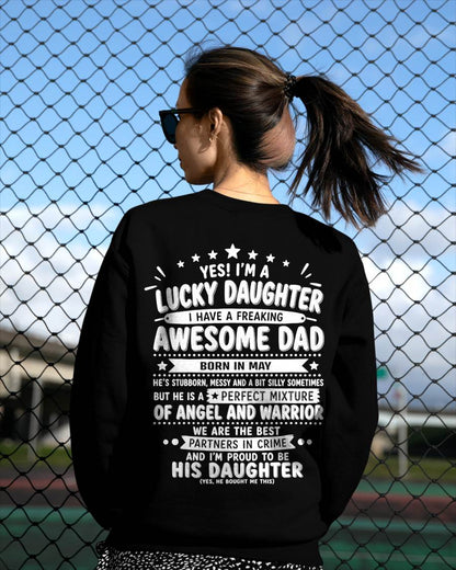 "Yes I'm A Lucky Daughter" – Cute T-Shirt From Dad – TIEN05 (SKU2606-44-05)