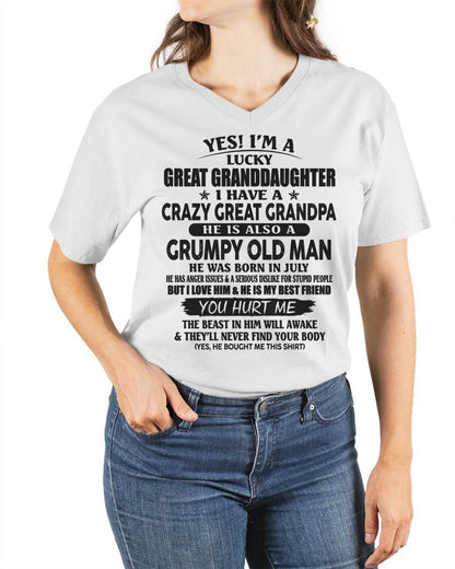 JULY - LUCKY GREAT GRANDDAUGHTER OF CRAZY GREAT GRANDPA - PERFECT GIFT FROM GREAT GRANDPA - TIEN07 (SKU12-287-07)