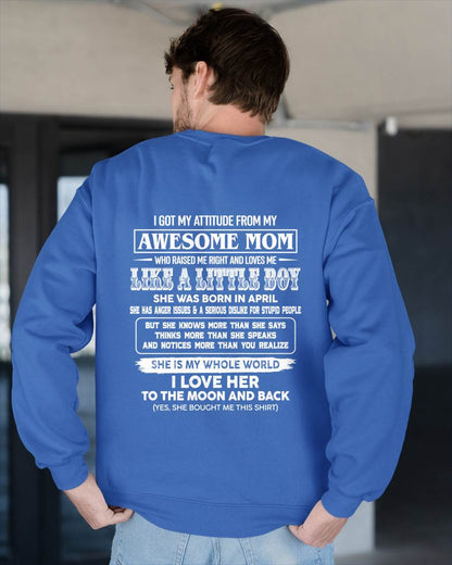 T - Shirt From Mom to Son  – "I LOVE MY MOM TO THE MOON AND THE BACK" – TIEN04 (SKU2605-32-04)