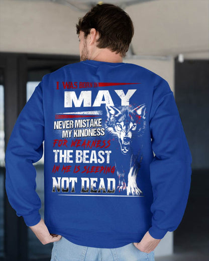 I Was Born In May Never Mistake My Kindness For Weakness - T-Shirt For Man - DOAN05 (SKU08-64-05)