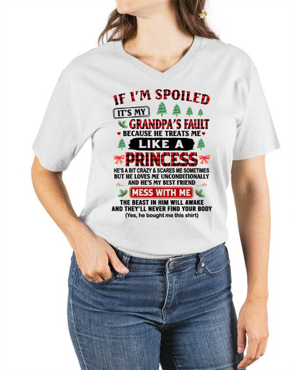 SPOILED GRANDDAUGHTER - PERFECT CHRISTMAS GIFT FOR GRANDDAUGHTER - GIFT FROM GRANDPA - tien00 (SKU10-180-00)
