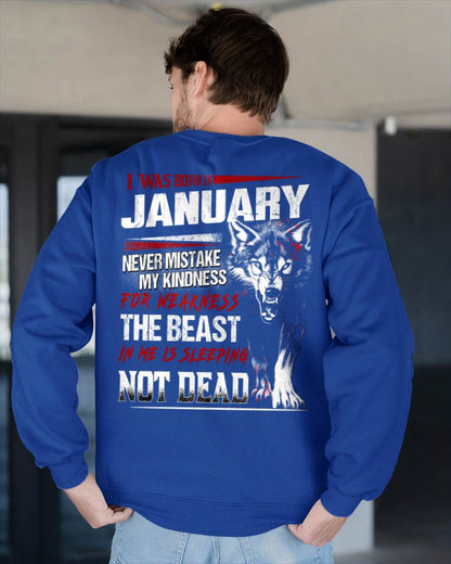 I Was Born In January Never Mistake My Kindness For Weakness - T-Shirt For Man - DOAN01 (SKU08-64-01)