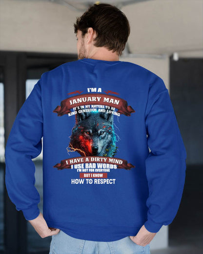 I'M A JANUARY MAN – T-SHIRT FOR MAN – DOAN01 (SKU12-162-01)