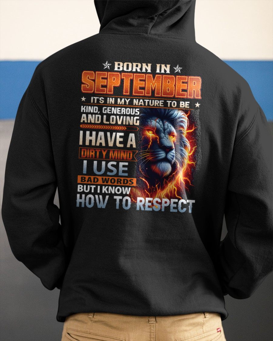 SEPTEMBER - DIRTY MIND BUT KNOWS RESPECT - BIRTHDAY T-SHIRT FOR MEN - tien09 (SKU08-84-09)