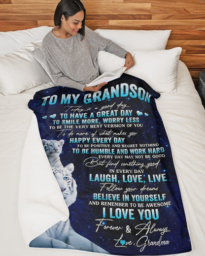 Special Gift For Your Grandson Blanket - From Grandma (SKUB11-77)