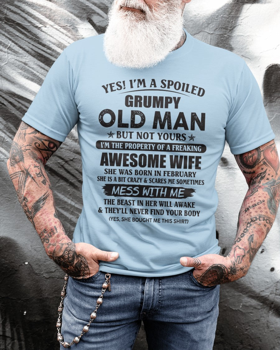 Awesome wife February - Perfect gift for your husband from wife - TIEN02 (SKU96-68-02)