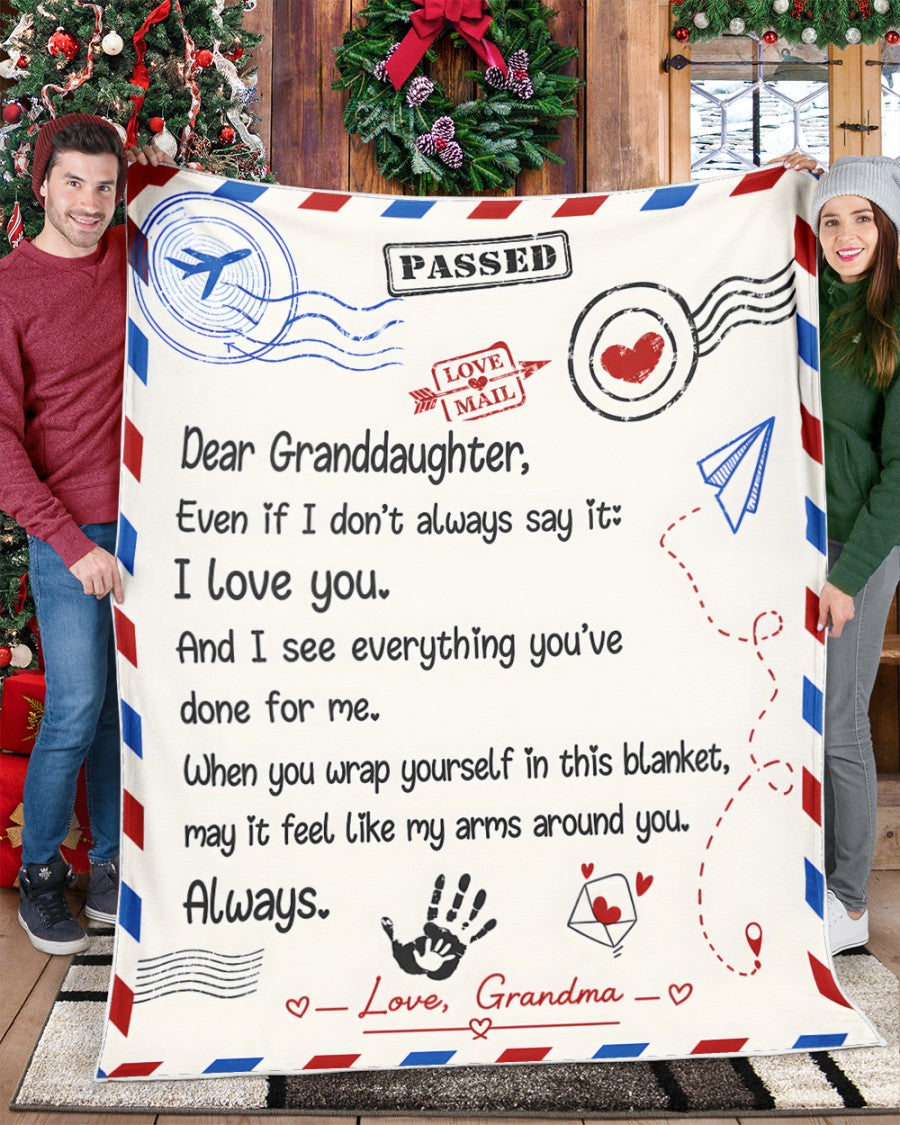 SPECIAL BLANKET TO YOUR GRANDDAUGHTER - A WARM HUG FROM GRANDMA - TIEN00 (SKU2608-312)